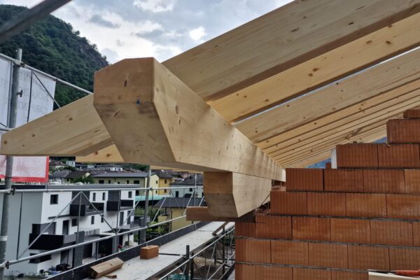 cantiere san vittore svizzera carpenteria travi legno tetto dettaglio