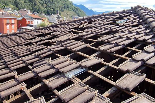 tegole marroni rotte tetto distrutto buchi grandine agosto 2023 sopraceneri